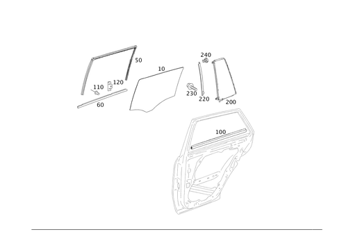 Rear Door Windows for 2010 Mercedes-Benz GL550 #0