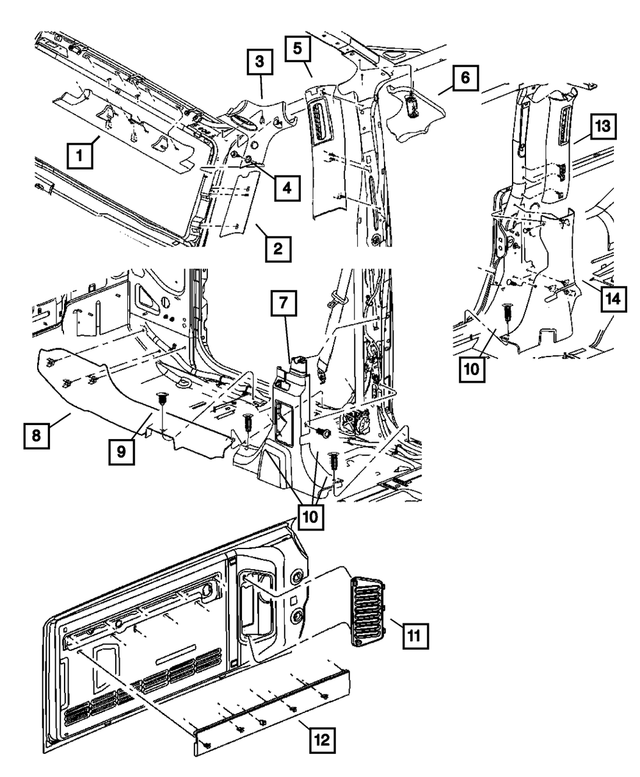 1CA74XDVAG - Interior Trim: A Pillar Molding, Right for Mopar Image
