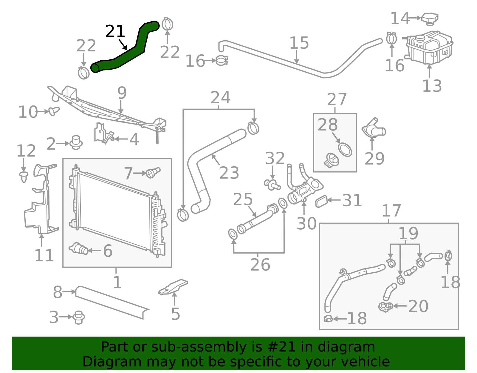 2012-2016 GM Radiator Inlet Hose 22922981 | Applegate Chevrolet Parts