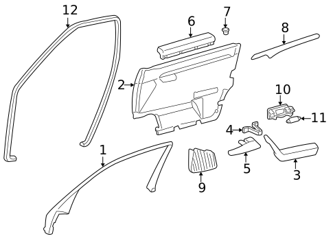 Interior Trim - Front Door for 1994 Mercedes-Benz C220 #0