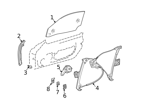 Glass - Door for 2004 Mercedes-Benz SL55 AMG #0
