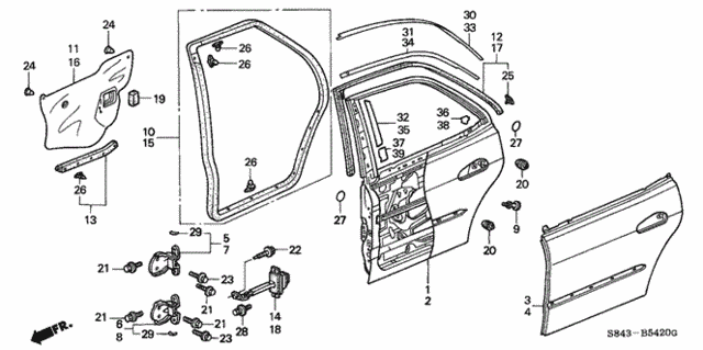 Rear Door Panels for 2001 Honda Accord #0