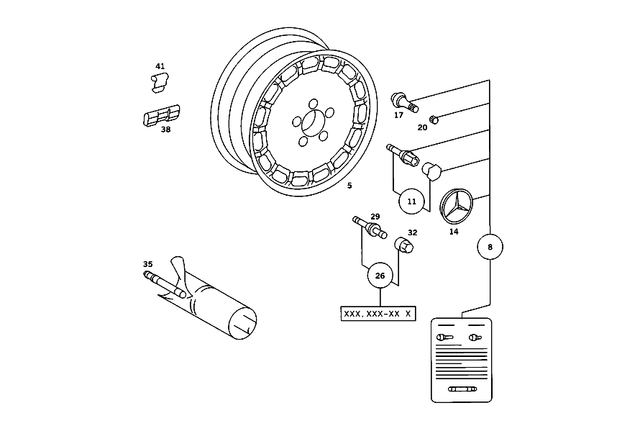 1264000070 - Wheels: Clamping Bolt for Mercedes-Benz Image image