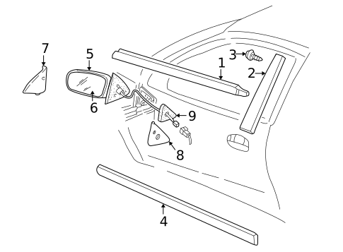 Outside Mirrors for 1998 Pontiac Sunfire #0
