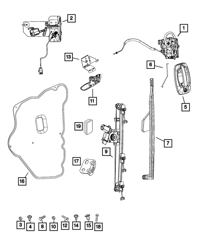 « 68232439AH – Doors, Door Mirrors and Related Parts : Porte Avant Loquet, Côté Gauche pour Mopar Image »