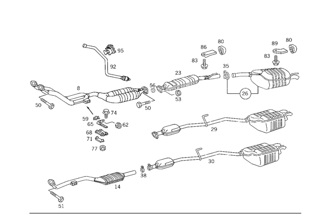 2104902719 - Exhaust System: Exhaust Pipe for Mercedes-Benz: C230 Image image