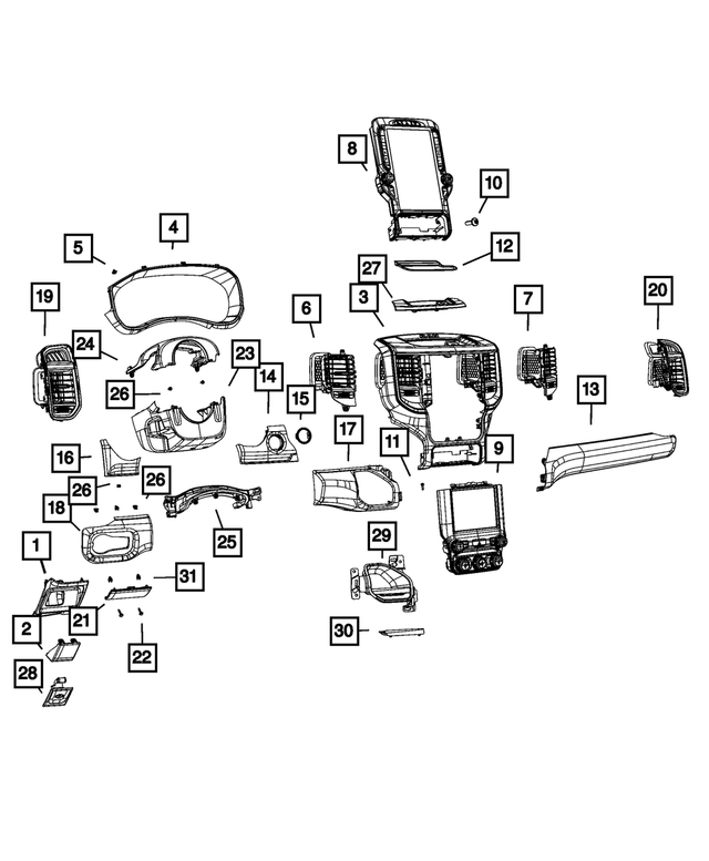« 6PG83HL1AB – Interior Trim : Commutateur Du Panneau D`instruments Encadrement pour Mopar Image »