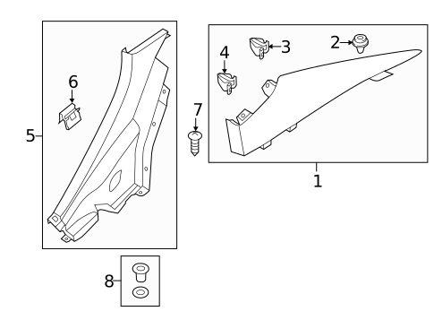 Interior Trim - Quarter Panels for 2012 Hyundai Accent #0