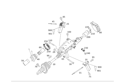 Steering Column Jacket Tube and Steering Shaft, Electrically Adjustable for 1997 Mercedes-Benz S500 #0