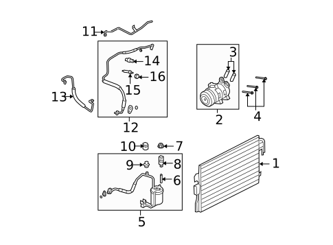 Condenser, Compressor & Lines for 2008 Mercury Mariner #0