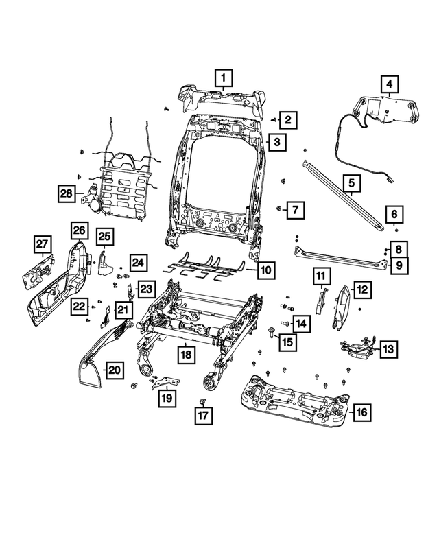 68050494AA - Interior Trim: Front Seat Support for Mopar Image