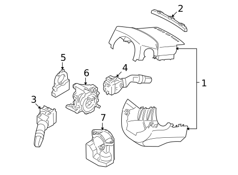 Shroud, Switches & Levers for 2011 Suzuki Kizashi #0