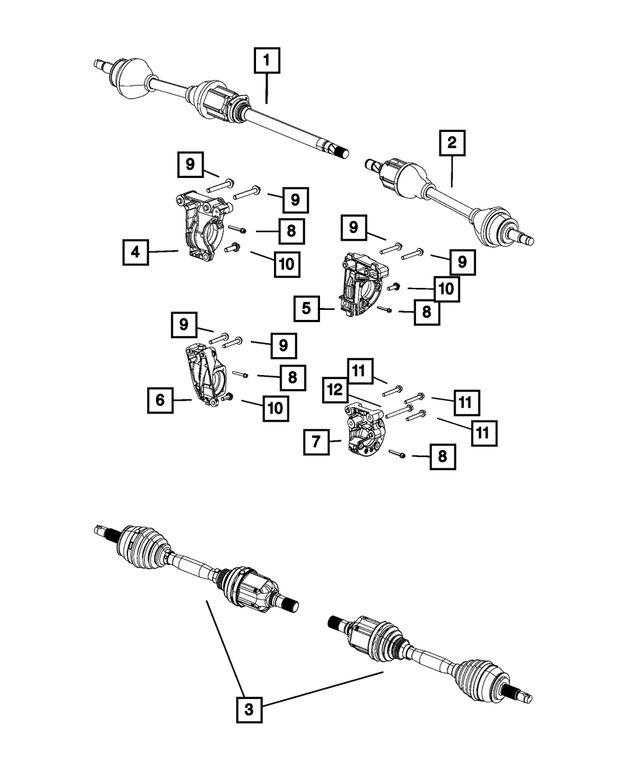 68252424AA - Front Wheel Drive; Differential and Drive Line: Axle Half Shaft, Right for Jeep: Compass Image