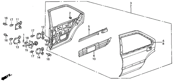 Rear Door Panels 5DR for 1988 Acura Integra #0