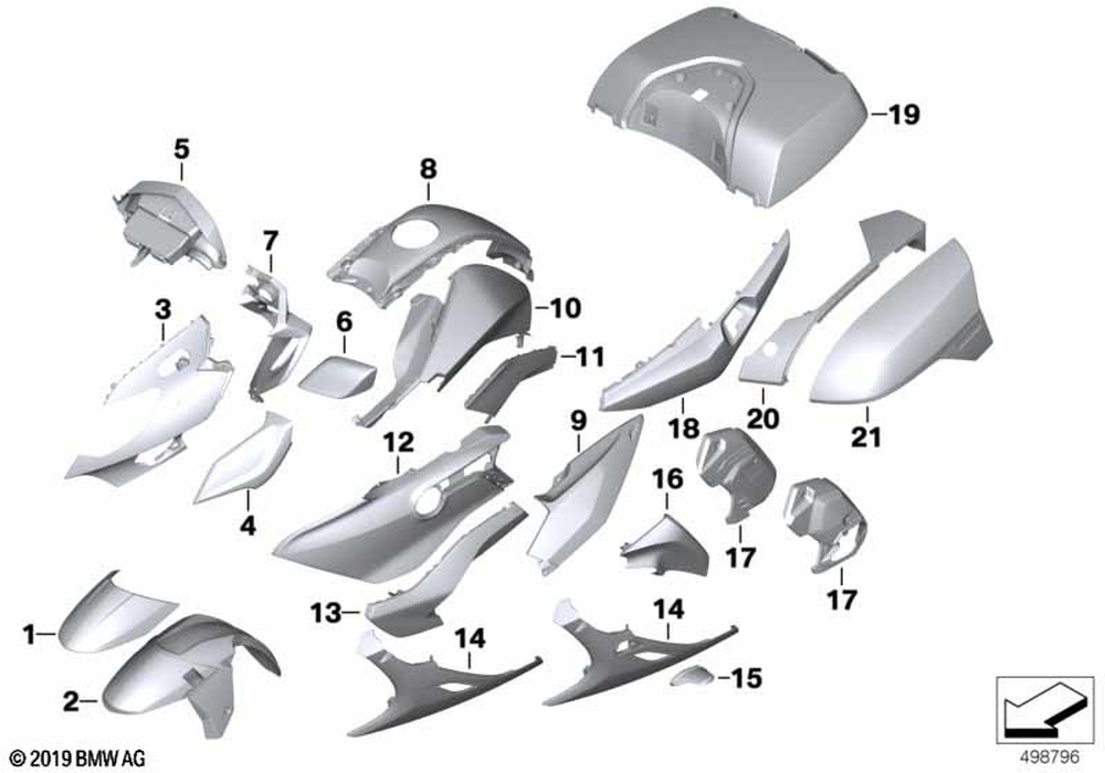 46631543016 - Lateral Trim Panel, Right - Mineralwhite 2016