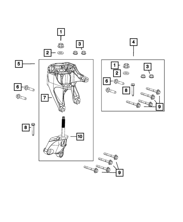 68501446AA - 3.6L Gas; Engine: Isolator Kit for Mopar Image