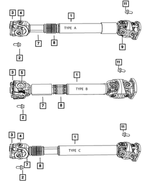 V5093377AB - Front Axle; American Axle 235 MM Dual Rear Wheels; Differential and Drive Line: U-joint Kit, Value Line for Mopar Image