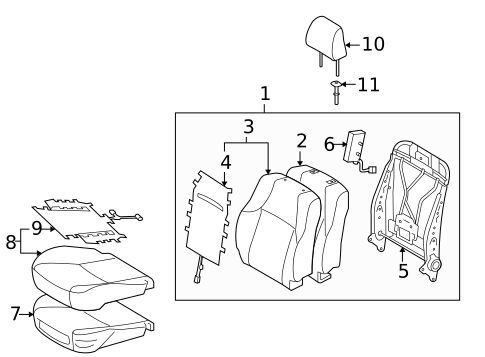Passenger Seat Components for 2016 Toyota 4Runner #0