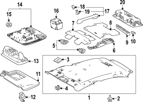 Interior Trim - Roof for 2024 Toyota Prius Prime #1