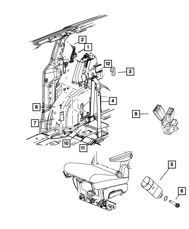 6036773AA - Restraints: Pan Head Screw for Mopar Image