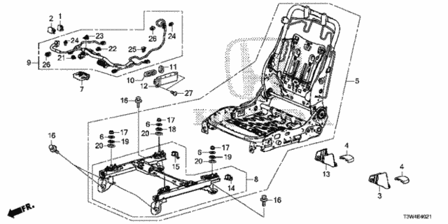 Front Seat Components (R.) (Power Seat) (TS Tech) for 2014 Honda Accord #0