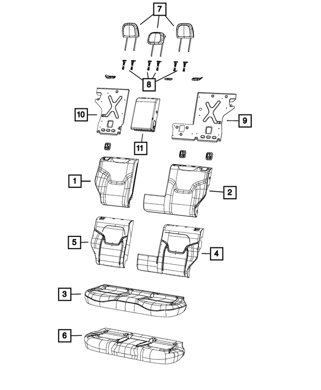 5ZD74PX1AA - : Rear Seat Cushion Cover for Mopar Image