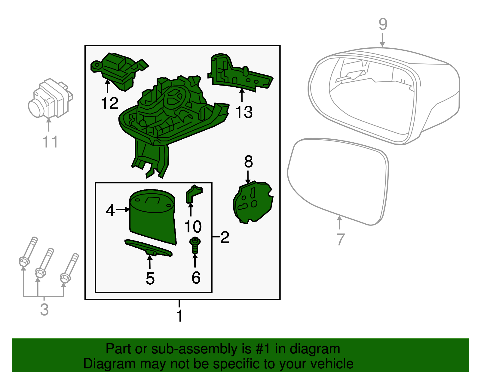 コップ 2016-2024 Volvo XC90 Mirror Assembly 31385658 | TascaParts.com