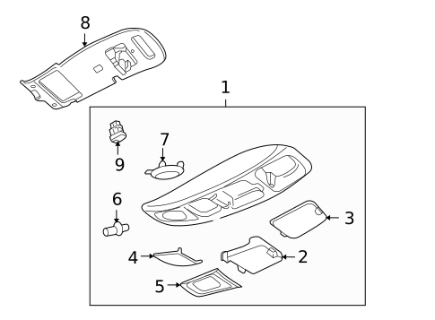 Overhead Console for 2010 Ford Explorer Sport Trac #1