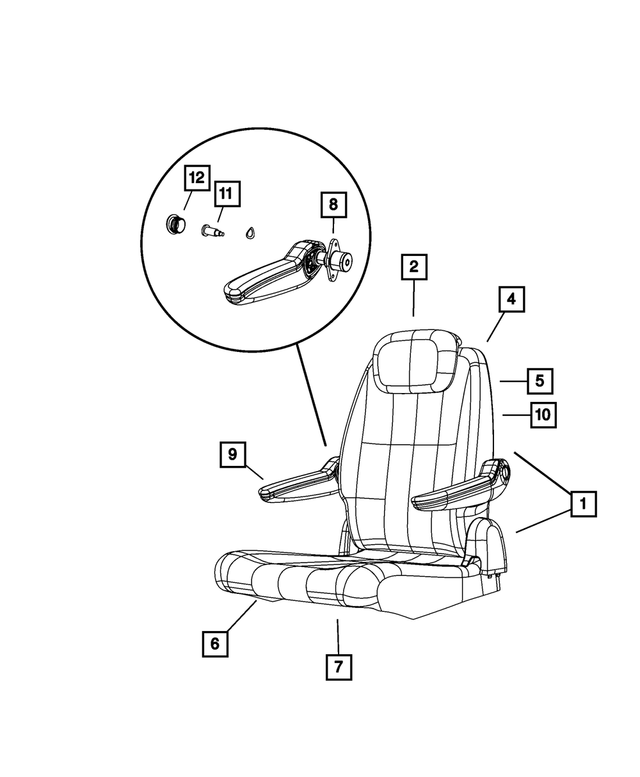 1DT191D5AA - Interior Trim: Rear Quad Seat Complete, Left for Chrysler: Town &amp; Country | Dodge: Grand Caravan Image
