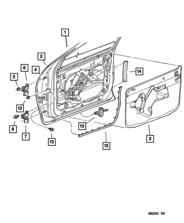 5003226AE - Doors and Related Parts: Front Door, Right for Mopar Image