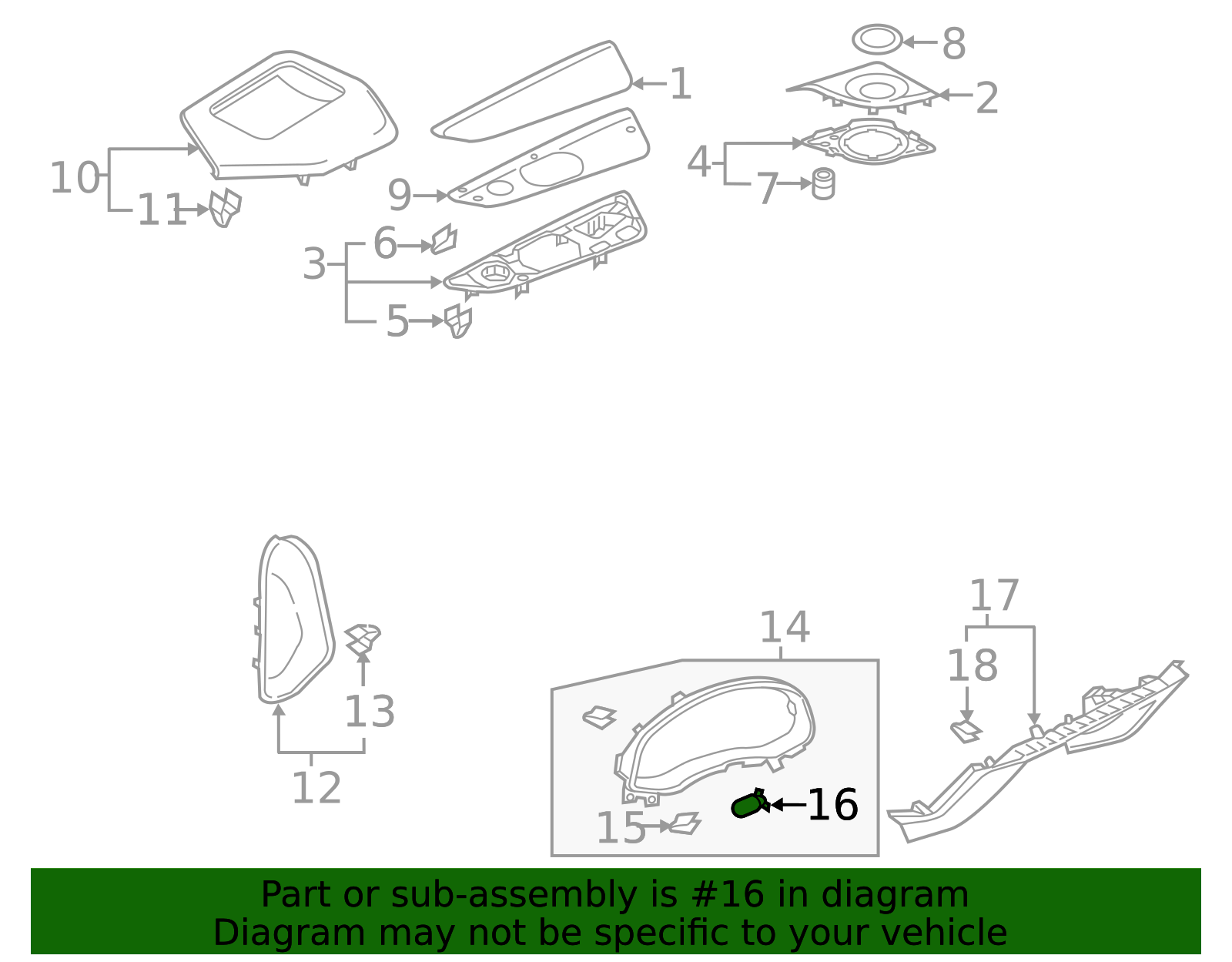 2019-2025 Audi Cluster Bezel Retainer Clip WHT-008-427 | OEM Parts Online