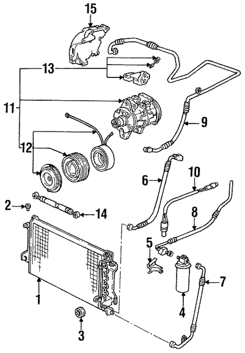 Condenser, Compressor & Lines for 1993 Porsche 968 #0