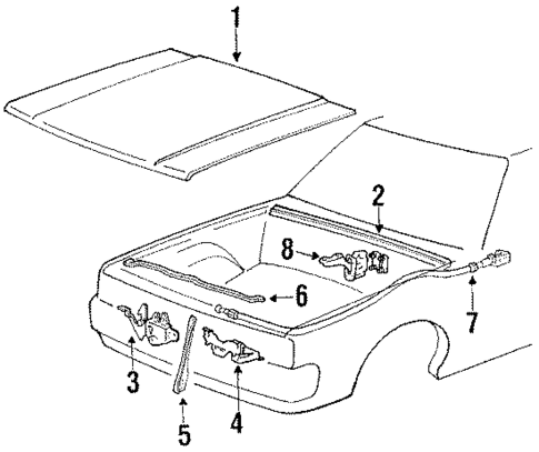 Hood & Components for 1995 Mitsubishi Mighty Max #0