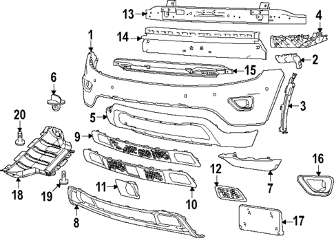Bumper & Components - Front for 2014 Jeep Grand Cherokee #0