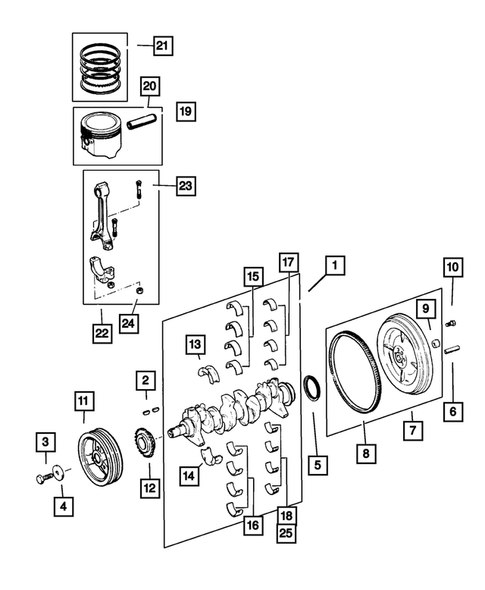 Crankshaft, Piston and Drive Plate for 2002 Dodge Dakota #0