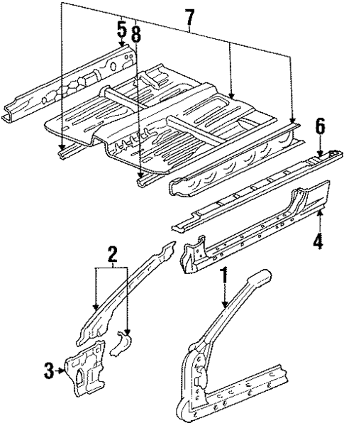 Hinge Pillar for 1996 Honda Prelude #0