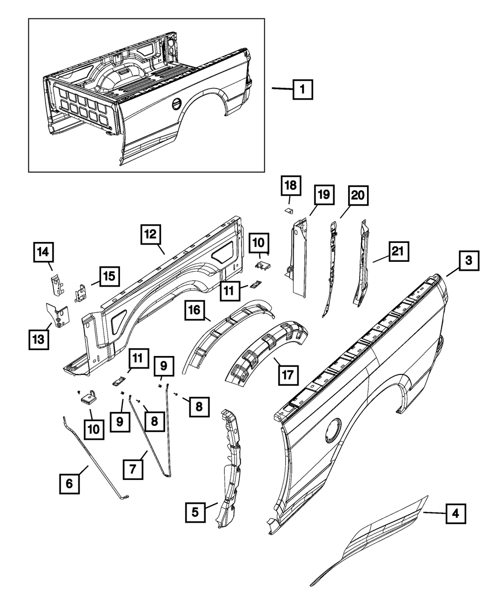 Ram 1500 Side Panel (Left) - 68186041AA | MoparOnlineParts | Mopar