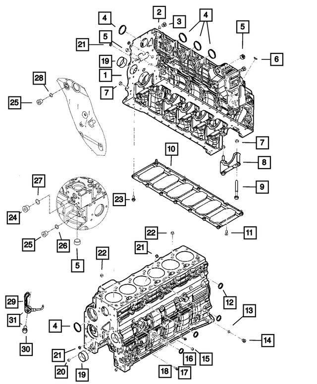 R8003549AA - 6.7L Turbo Diesel; Engine: Short Block Engine for Mopar Image