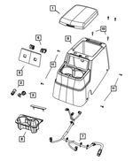 1FU131D5AA - Electrical: Center Console Storage Lid for Mopar Image