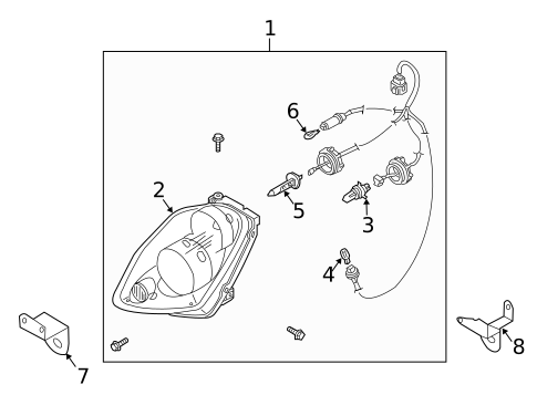 Headlamp Components for 2003 INFINITI G35 #0