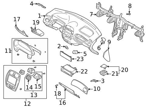 Instrument Panel for 1999 Mazda Protege #0