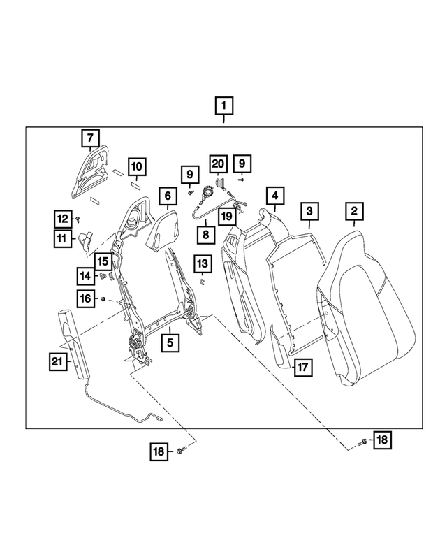 « 6MC67U0DAA – Interior Trim : Avant Dossier De Siege pour Mopar Image »
