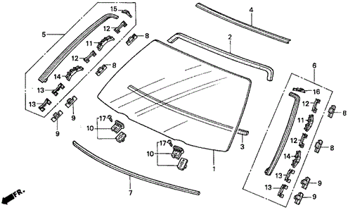 Front Windshield for 1998 Acura CL #0