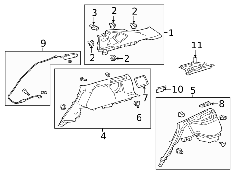 Interior Trim - Quarter Panels for 2023 Acura RDX #0