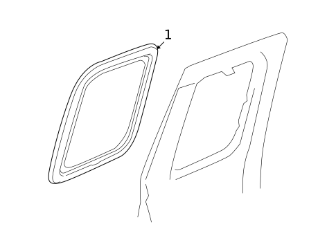 Glass - Rear Door for 2005 Chevrolet Colorado #1