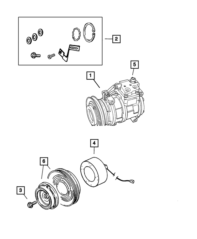 « 5014572AA – Air Conditioning &amp; Heater : Compresseur Clim Nec Remis En Etat Embray pour Mopar Image »