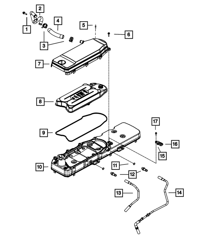 68157109AA - 6.7L Turbo Diesel; Engine: Breather Hose for Mopar Image