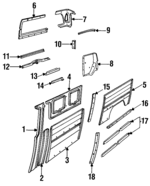 15651473 - Body: Lock Pillar Trim for Chevrolet: G10, G20, G30, P30 | GMC: G1500, G2500, G3500, P3500 Image