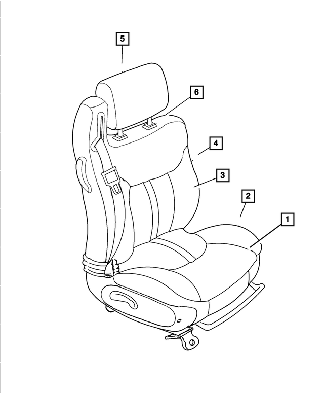 UQ861T5AA - Interior Trim: Front Seat Cushion Cover, Right for Mopar Image