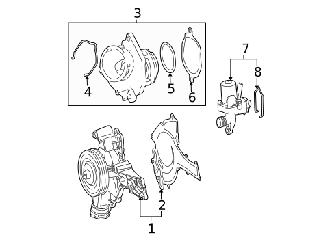 Water Pump for 2016 Mercedes-Benz SLK55 AMG #2
